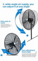 Ventilateur de sol industriel de 20 pouces, ventilateur électrique puissant, grand ventilateur de type corne de vache, mural, élimination du formaldéhyde avec vent puissant
