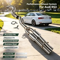 Tubo de Escape Aislado de Acero Inoxidable SS304 para Audi RS3 2.5T 2015-2023, Venta al Por Mayor de Fábrica, Tubo Frontal que Aumenta el Flujo y Mejora la Potencia