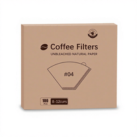 Papier filtre à café naturel non blanchi en boîte, en forme de cône, en pâte de bois # 4 objets de style moderne et simple pour la maison