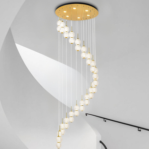 Lampadario <span class=keywords><strong>a</strong></span> <span class=keywords><strong>LED</strong></span> appeso regolabile per scala in edifici Duplex, ville e soffitte. - Product Image 5