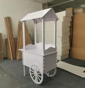 Chariot à bonbons en PVC blanc pour mariage, prix <span class=keywords><strong>de</strong></span> gros, décoration <span class=keywords><strong>de</strong></span> fête avec roues pour les fêtes - Product Image 2