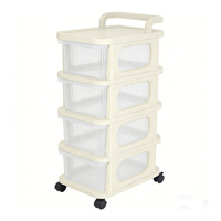 Chariot de rangement mobile en plastique avec tiroirs, organisateur pour collations et jouets, conteneur, armoire, montage facile, pour salon