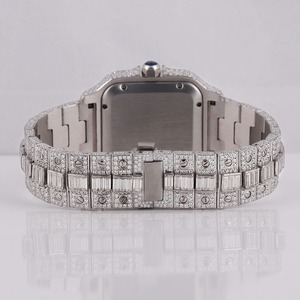 Luxe En Acier Inoxydable Entièrement Mossanite Diamant Rond Épines Rondes Style Cadran Hip Hop Style Glacé Montre Pour Hommes Femmes Inde - Product Image 4