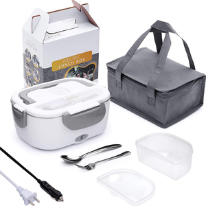 Removable Portable Stainless Steel Heating Insulated Vacuum Food Warmer Electric Lunch Box for Office Home