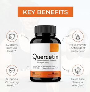Capsules de Quercétine : Complément Naturel d'Extrait de Quercétine, Antioxydant, Soutien Immunitaire, Soin des Poumons - Product Image 2