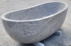 Baignoires ovales modernes sur mesure de luxe en granit or désertique exclusif, autoportantes pour salle de bain, villa, hôtel, maison - Product Image 5