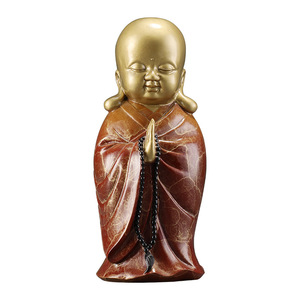 Figurine de Bouddha en cuivre et or, ornement artistique fait à la main, décoration artistique pour le salon, cadeau - Product Image 1