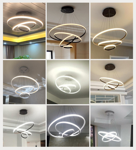 LED Iron Acrylic Ceiling Pendant Lamp Luxury <strong>Dining</strong> Lamparas Hanging <strong>Light</strong> Circle Ring Modern Gold Chandeliers Pendant <strong>Light</strong> - Product Image 4