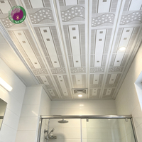 Panneau de plafond en PVC facile à installer, décoration de salle de bain et de cuisine, panneau de plafond imperméable pour projet commercial intérieur
