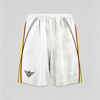 Shorts à rayures latérales blanches, effet délavé vintage, style sport rétro, tissu respirant, commande en gros, expédition rapide