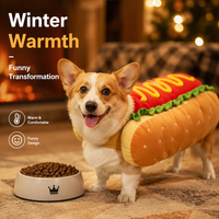 Costume amusant en forme de hamburger et hot-dog pour animaux de compagnie, vêtements d'Halloween en coton uni pour chiots, collection automne
