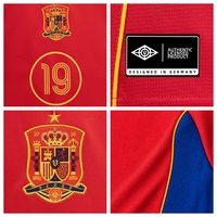 Maillot de football personnalisé YZ avec logo brodé, maillot de football rouge et jaune, col rond, manches raglan, approvisionnement en gros