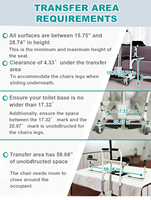 Chaise de transfert de patient à batterie avec élévateur de toilette réglable, palan de levage pour fauteuil roulant, capacité 135 kg pour hémiplégie