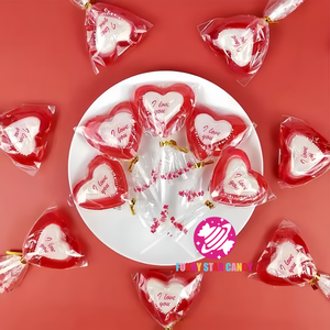 <span class=keywords><strong>Saint</strong></span> <span class=keywords><strong>Valentin</strong></span> Dulces Saveur de fruits sucrés amour Bonbons durs <span class=keywords><strong>Confiserie</strong></span> Mélange rouge et blanc Couleur Sucette en forme de coeur - Product Image 5