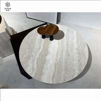 Meubles personnalisés hôtel villa moderne ensemble table basse ronde en acier inoxydable avec tiroir