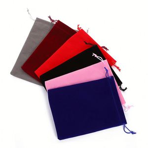Pochette en flanelle de luxe avec cordon de serrage, emballage cadeau personnalisé pour bijoux, sac en velours avec logo personnalisé pour bijoux - Product Image 6