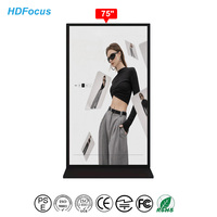 HDFocus - Quiosco de Señalización Digital de Pantalla Completa sin Marco de 75 Pulgadas, Pantalla Publicitaria 4K UHD Android WiFi con CMS en la Nube para Centros Comerciales