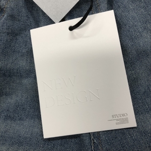 Luxury Custom 3D Relief Logo Gold Stamping Embossed Square Paper Labels Branding <strong>Tags</strong> for <strong>Bags</strong> Custom Size Printed - Product Image 4
