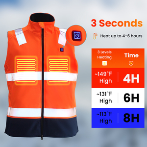 熱伝達高反射蛍光色加熱ベストポリエステル安全加熱反射ベスト - Product Image 2