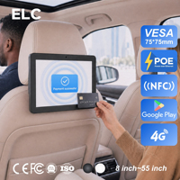 Tablette POE 10,1 pouces pour appuie-tête de taxi, pour paiement par carte de crédit SoftPOS NFC, lecteur publicitaire Android 11 avec emplacement 4G LTE en option