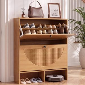 Scarpiera con cassetti a ribalta, scarpiera stretta salvaspazio per ingresso, organizer per scarpe autoportante con dispositivo anti-ribaltamento - Product Image 1