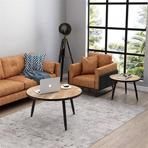 Il Tavolino da Caffè di Alta Qualità È Rotondo, Facile da Assemblare e Pulire, Adatto per il Soggiorno - Product Image 4