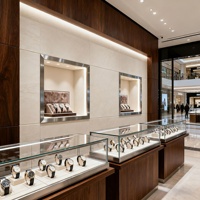 Vitrine de présentation pour bijoux et montres, en verre, avec socle en acier inoxydable, support de comptoir