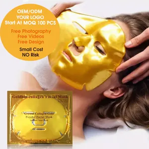 Collageen Essence Huidverzorging Gezichtsmasker Goud Aangepaste Blad Handel Assurance Crystal Veganistische Producten Vrouw 3 Jaar Veganistische Schoonheid