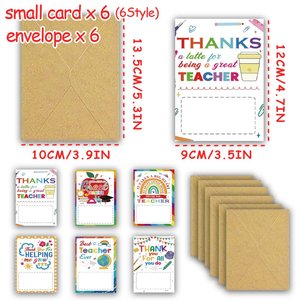 Biglietti di ringraziamento personalizzati per insegnanti con buste, biglietti di auguri aziendali per il Ringraziamento, biglietti di apprezzamento per la scuola, regalo OEM - Product Image 5