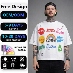 Camiseta Personalizada 100% Algodón con Impresión DTG, Lavado Ácido, Estilo Oversize, Corte Cuadrado, Desgastada, para Hombre - Product Image 1