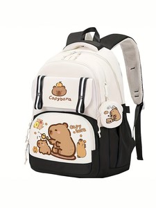 Nouveau Sac à Dos Scolaire Capybara Dessin Animé Mignon Grande Capacité pour Élèves et Enfants - Fournisseur de Sacs d'École Capybaras pour la Rentrée des Classes - Product Image 2