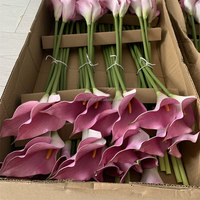 B-1067 Hochwertige Handgefertigte Moderne Wohnzimmerdekoration Realistische Künstliche Calla-Lilien Rosa Blumen Einzelner Zweig