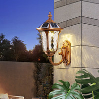 Lampe murale solaire en aluminium, imperméable, pour l'extérieur, pour Villa, jardin, cour, lumière de couloir en verre de style européen
