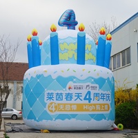 Gâteau gonflable géant aux cerises pour anniversaire, gâteau de mariage gonflable pour la publicité et la décoration de fête