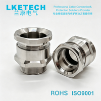 LKETECH A2 Presse-étoupe en laiton nickelé IP66 étanche M32 pour câbles de 24-32 mm et équipements électriques industriels