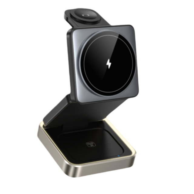 Trending Products 3 in 1 Foldable Wireless Charger Station 15W Fast Charging Stand for Phone Watch Earphones