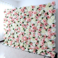 Mur de fleurs enroulable 5D fait main avec grandes têtes de roses, style naturel, décoration intérieure pour Thanksgiving ou cadeau de la Saint-Valentin