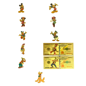 HEXU <span class=keywords><strong>Mickey</strong></span> Mouse <span class=keywords><strong>Minnie</strong></span> Donald Duck Daisy Goofy <span class=keywords><strong>Pluto</strong></span> Famosos Personajes de Dibujos Animados Clásicos Tarjetas de Plástico con Diseño de Billetes Térmicos para Fiestas - Product Image 1