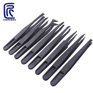 Black ESD Anti-static Carbon fiber Tweezers Electronic Plastic Tweezers Forceps PCB Repair Hand Tools