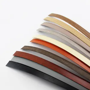 Lebar multi warna dapat disesuaikan serat kayu PVC tepi pita pintu merekat sendiri tinggi Gloss papan pengikat tepi