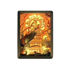 Caixa de luz de papel para decoração, caixa de luz tradicional chinesa dunhuang feitian cultura e papel de arte corte festa decorações o melhor presente para convidados
