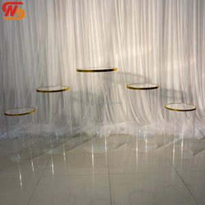 แท่นอะคริลิกรูปทรงกลมคุณภาพสูง ใส สำหรับจัดแสดงดอกไม้ในงานแต่งงาน งานอีเว้นท์ งานปาร์ตี้ และตกแต่งเวที - Product Image 4