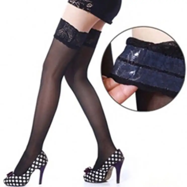 Großhandel Oberschenkel hohe Strümpfe Frauen Sommer über den Knies trümpfen Sexy Girl Weibliche Strumpfwaren Nylon Lace Style Stay Up Strümpfe