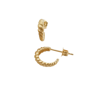 Pendientes de Aro Pequeños de Oro Sólido de 9K para Mujer, Joyería de Moda para Regalo de Boda y Fiesta, Venta al Por Mayor - Product Image 1