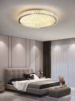 Plafonnier rond simple Chambre à coucher Salon Moderne Plafonnier LED en cristal à montage en surface