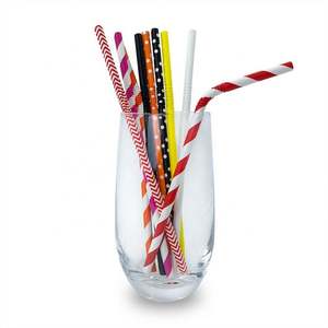 Jolies pailles individuelles en papier blanc ondulé en zigzag de 6 mm et 12 mm, pailles à boire biodégradables de haute qualité pour les fêtes - Product Image 4