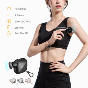 Mini pistola de masaje térmico de silicona portátil, masajeador de bolsillo para Fascia de músculo profundo, potenciador de pistola con 3 cabezales de masaje - Product Image 4