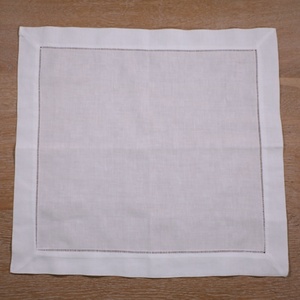 N002-20 Serviettes <span class=keywords><strong>de</strong></span> <span class=keywords><strong>table</strong></span> à ourlet festonné 20" x 20" imprimables et brodables pour mariage, Noël, décoration, en lin et <span class=keywords><strong>coton</strong></span> blanc - Product Image 3