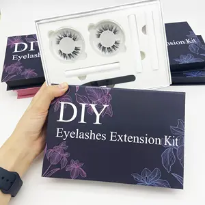 Self-Application Diy Lash Kit Private Label Eyelash Cluster 3D Effect Segmented Diy Lashes Extension With Case Bond Glue Sealant