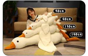 Almohada de Peluche de Ganso Súper Cómoda, Suave, Grande, en Colores Amarillo, Gris y Blanco - Product Image 5